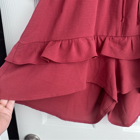 Burgundy Ruffle Romper - Picture 3 of 6